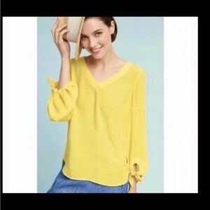Anthropologie Maeve Verona Tied-Sleeve Top